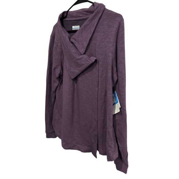 Columbia NWT Womens Purple Asymmetrical Long-Sleeve Pullover Top SZ Large - Picture 3 of 9